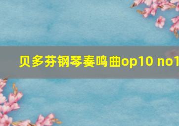 贝多芬钢琴奏鸣曲op10 no1